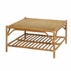 Made in Meubles Table basse carrée en bambou Célestin