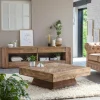 Made in Meubles Table basse carrée en bois recyclé Blaise