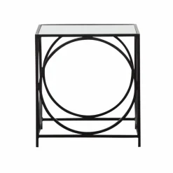 Made in Meubles Table basse carrée en métal noir Zélie