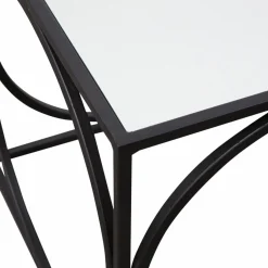 Made in Meubles Table basse carrée en métal noir Zélie