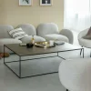 Made in Meubles Table basse en aluminium doré et métal noir Victoria