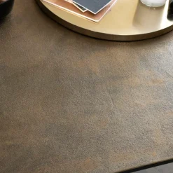 Made in Meubles Table basse en aluminium doré et métal noir Victoria
