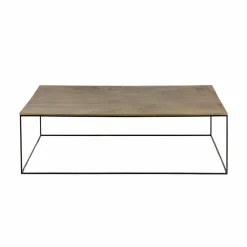 Made in Meubles Table basse en aluminium doré et métal noir Victoria