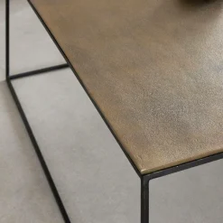 Made in Meubles Table basse en aluminium doré et métal noir Victoria