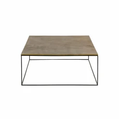 Made in Meubles Table basse en aluminium doré et métal noir Victoria