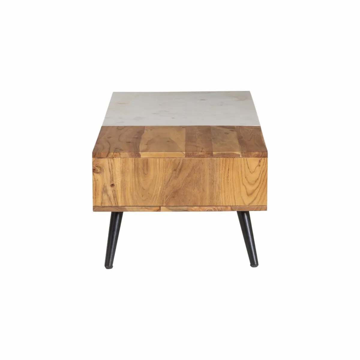Made in Meubles Table basse en bois d'acacia et marbre Frida