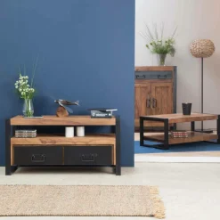 Made in Meubles Table basse en bois d'acacia 120 cm Havana