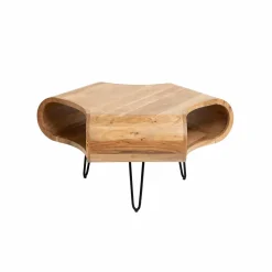 Made in Meubles Table basse en bois d'acacia et métal Ian