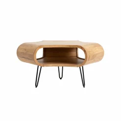 Made in Meubles Table basse en bois d'acacia et métal Ian