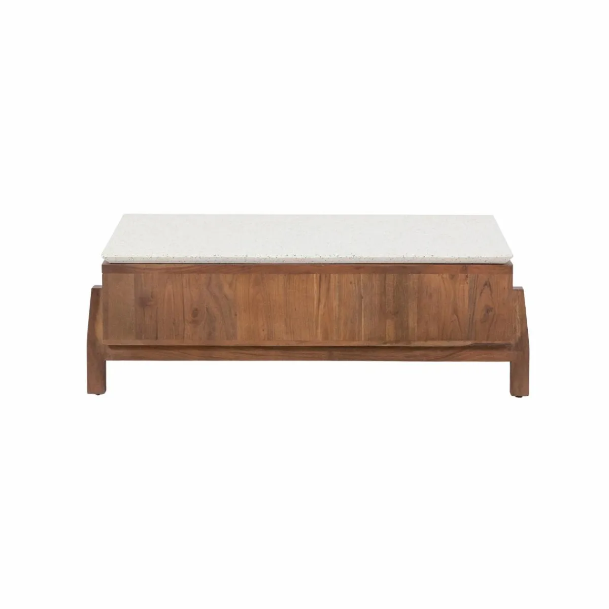 Made in Meubles Table basse en bois d'acacia et terrazzo Kaelis