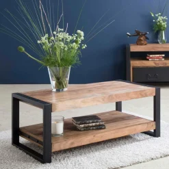 Made in Meubles Table basse en bois d'acacia 100 cm Havana