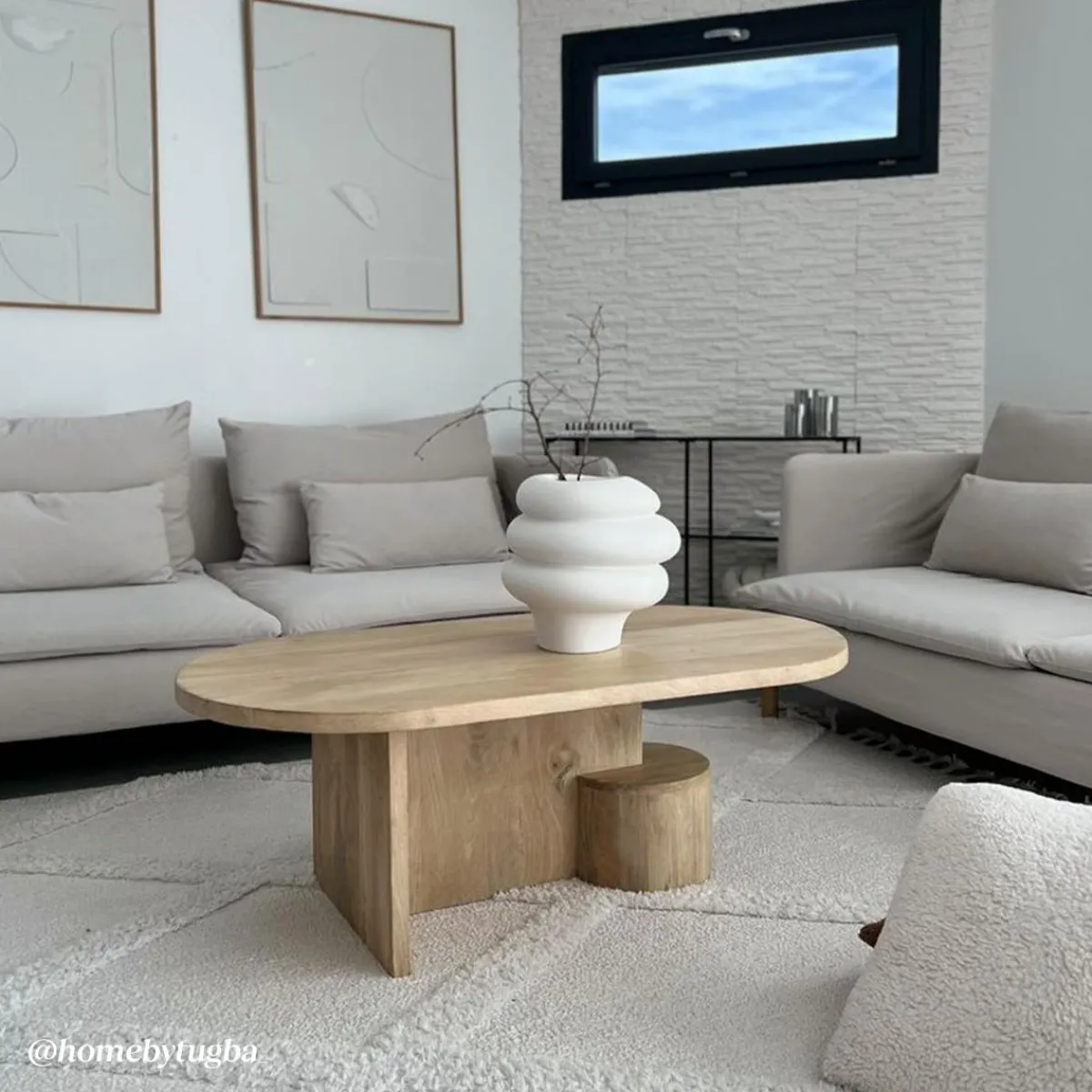 Made in Meubles Table basse en bois de manguier Edouard