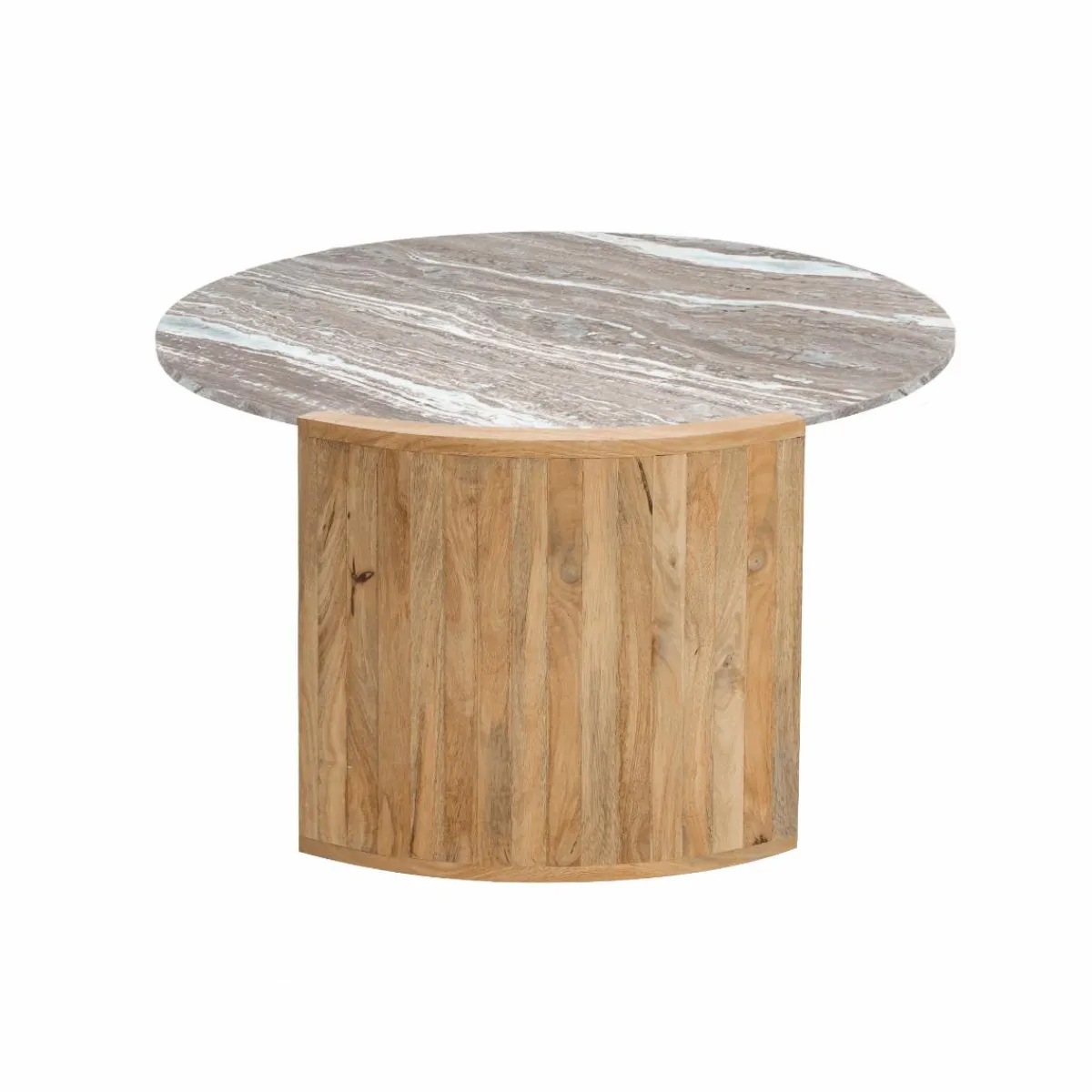 Made in Meubles Table basse en bois de manguier et marbre Isabella