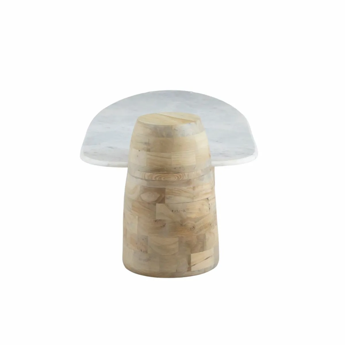 Made in Meubles Table basse en bois de manguier et marbre Moana