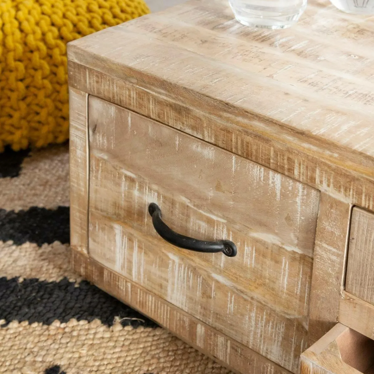 Made in Meubles Table basse en bois de manguier Pio