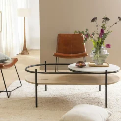 Made in Meubles Table basse en bois de manguier Florentin