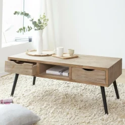 Made in Meubles Table basse en bois de sapin Natural