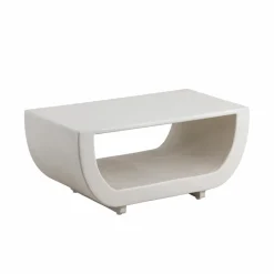 Made in Meubles Table basse en bois effet béton blanc Thomas