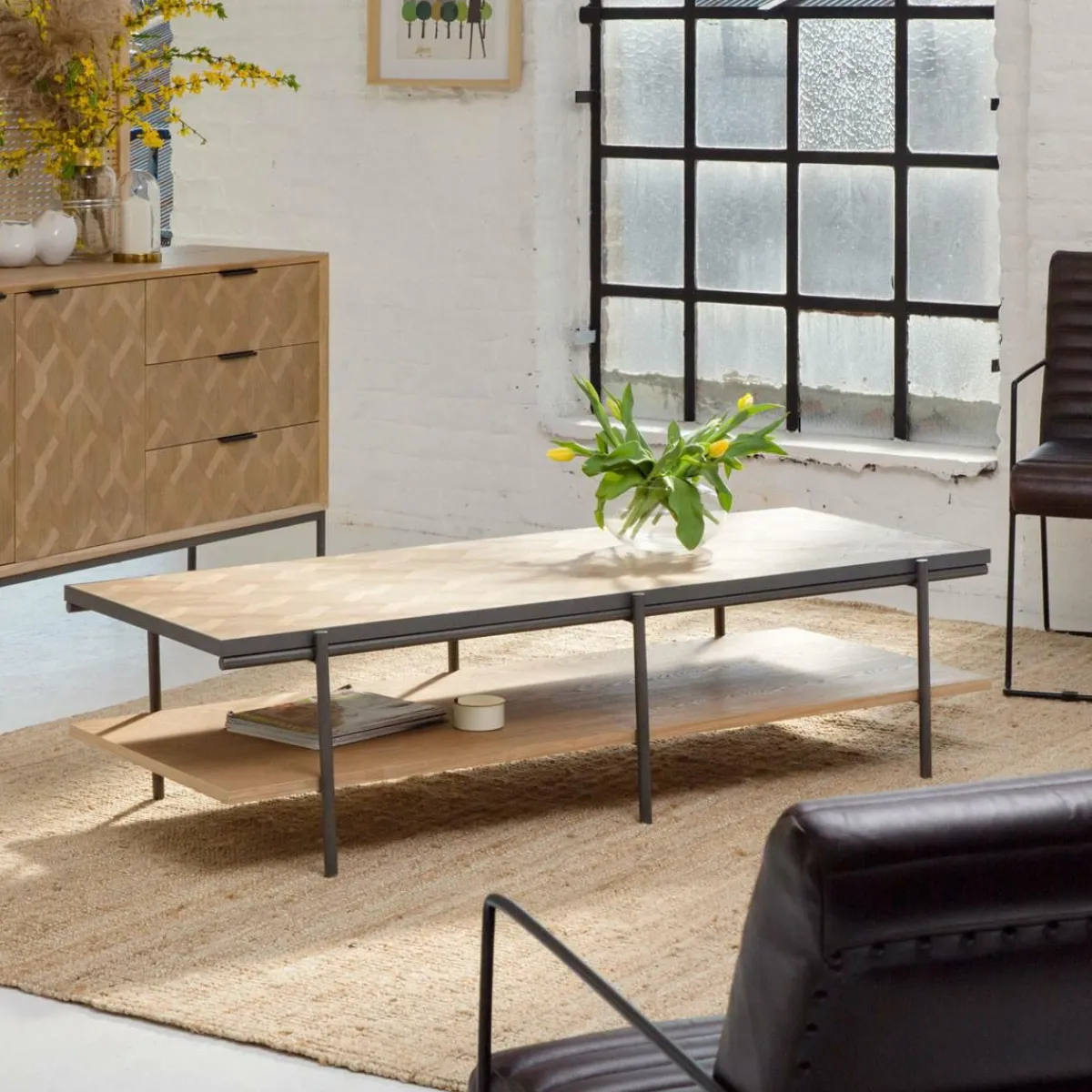 Made in Meubles Table basse en bois et métal Livia