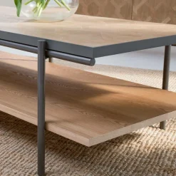 Made in Meubles Table basse en bois et métal Livia