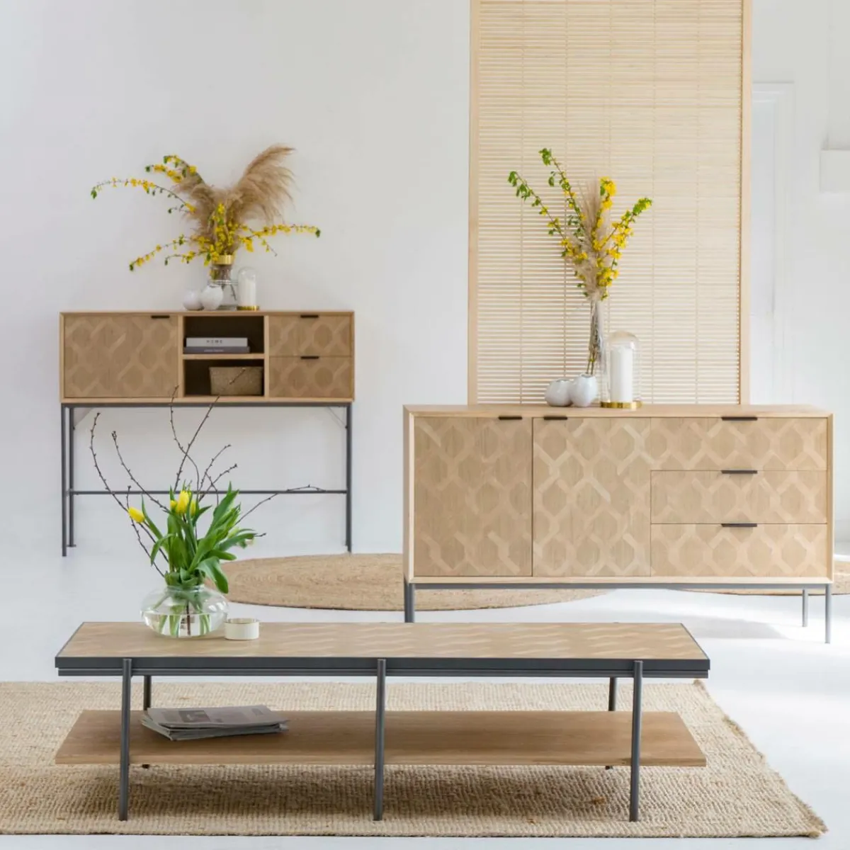 Made in Meubles Table basse en bois et métal Livia