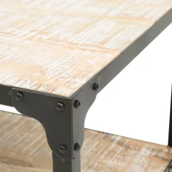 Made in Meubles Table basse en bois reyclé et métal White