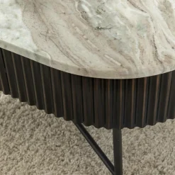 Made in Meubles Table basse en métal et marbre Alfred