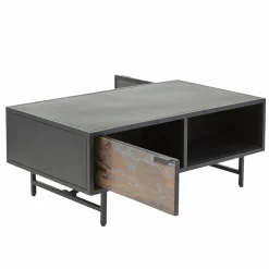 Made in Meubles Table basse en métal noir Claudine