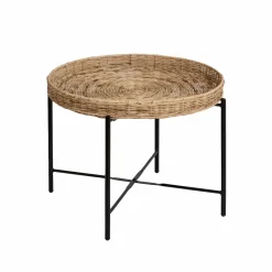 Made in Meubles Table basse en rotin et métal Julie