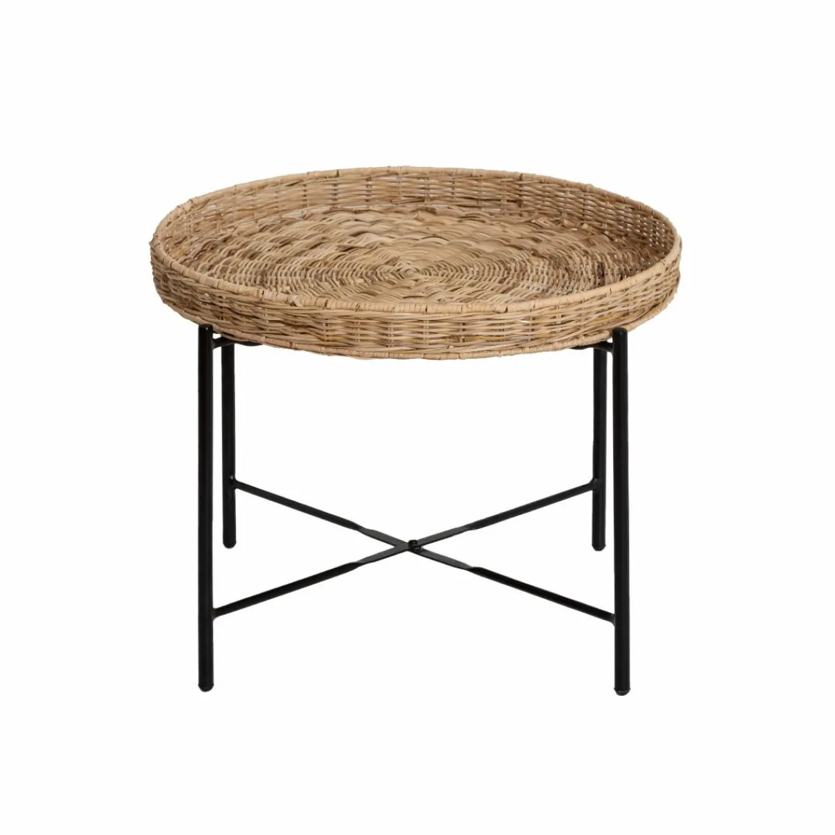 Made in Meubles Table basse en rotin et métal Julie