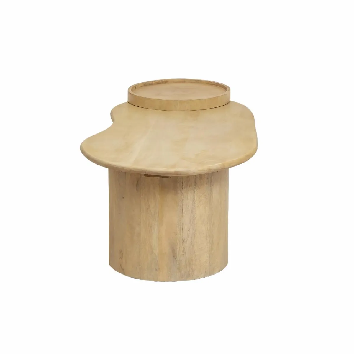 Made in Meubles Table basse en vague en bois de manguier Silas