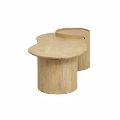 Made in Meubles Table basse en vague en bois de manguier Silas