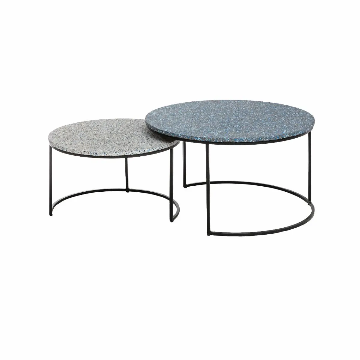 Made in Meubles Table basse gigogne effet terrazzo Armand