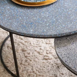 Made in Meubles Table basse gigogne effet terrazzo Armand