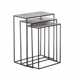 Made in Meubles Table basse gigogne en aluminium Roxanne