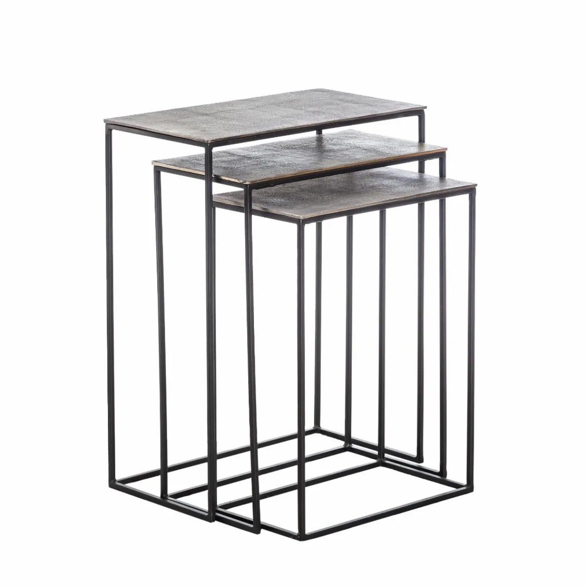 Made in Meubles Table basse gigogne en aluminium Roxanne