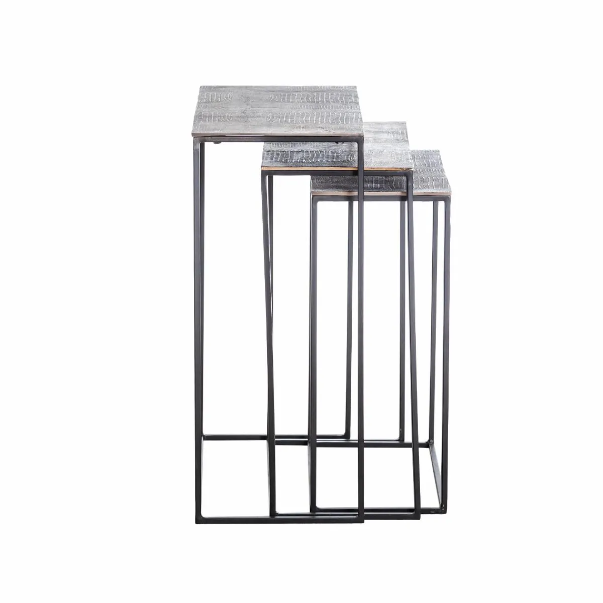 Made in Meubles Table basse gigogne en aluminium Roxanne
