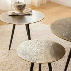 Made in Meubles Table basse gigogne en aluminium Aurèle