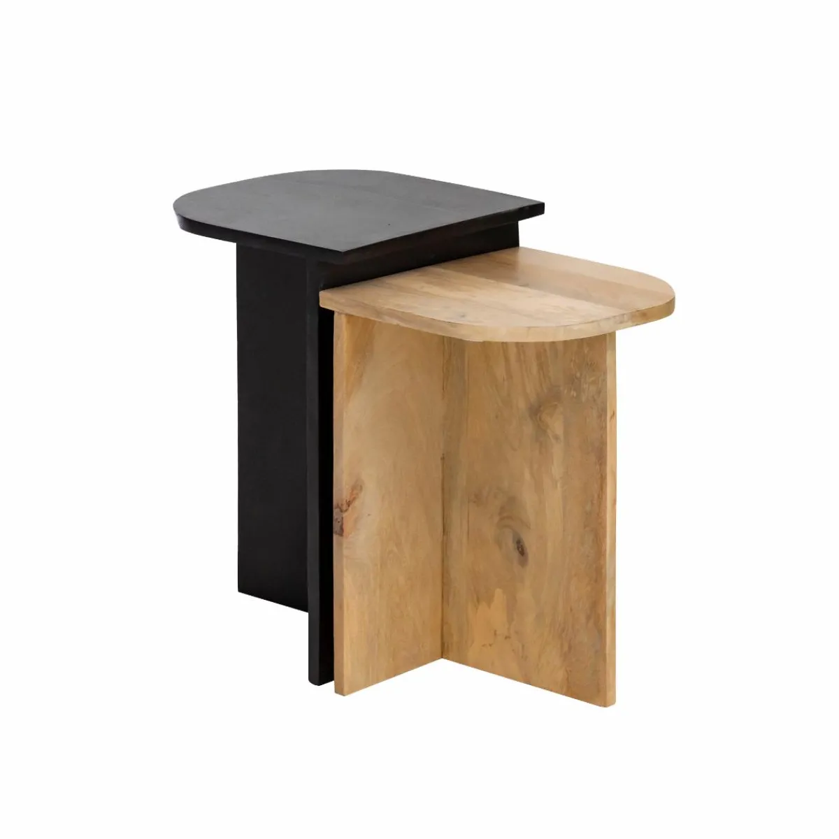 Made in Meubles Table basse gigogne en bois de manguier Faro