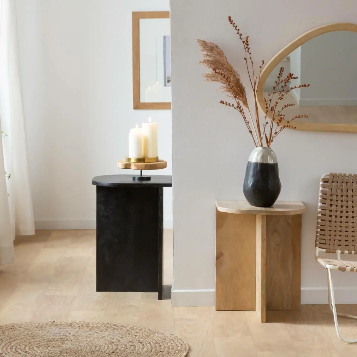 Made in Meubles Table basse gigogne en bois de manguier Faro