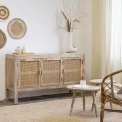 Made in Meubles Table basse gigogne en bois de manguier Nala