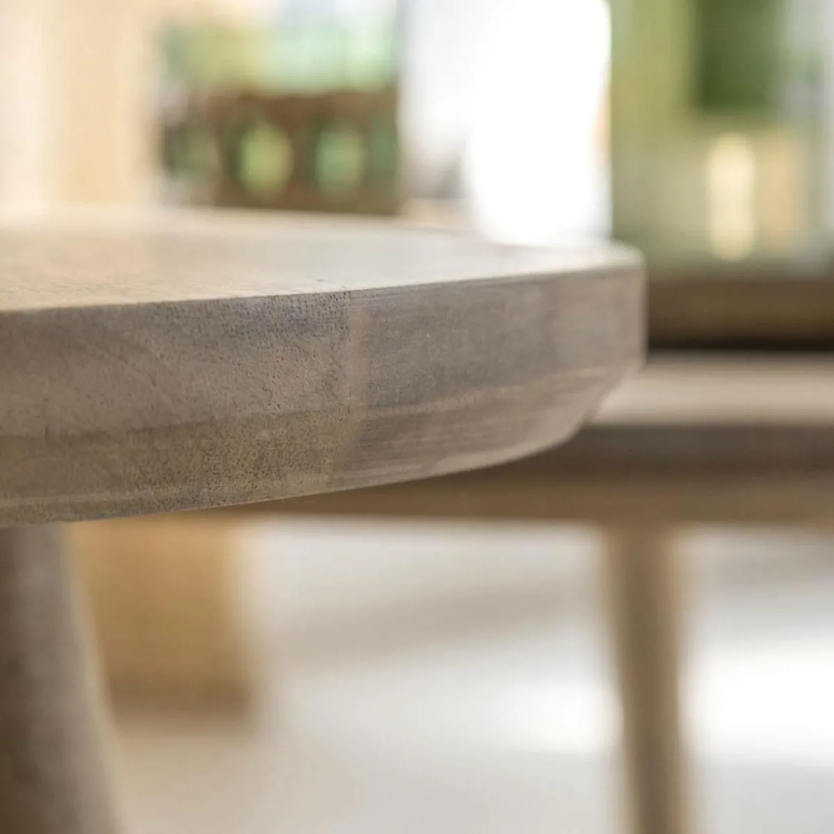 Made in Meubles Table basse gigogne en bois de manguier Nala