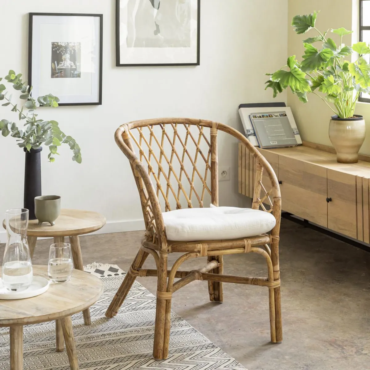 Made in Meubles Table basse gigogne en bois de manguier Nala