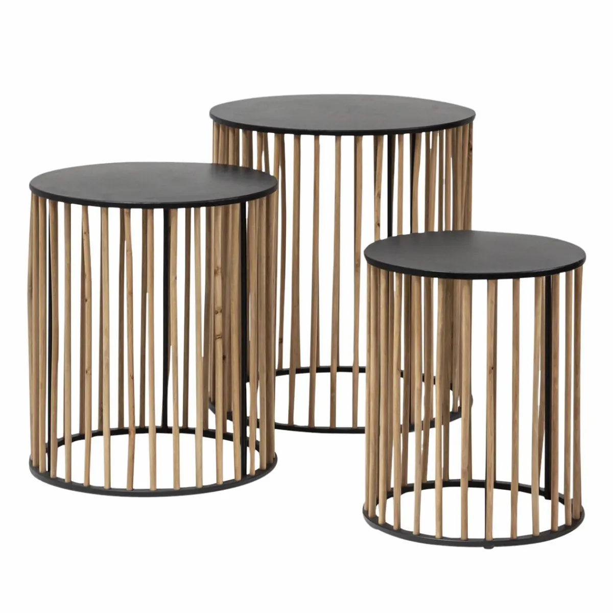 Made in Meubles Table basse gigogne en bois de sapin Nicole