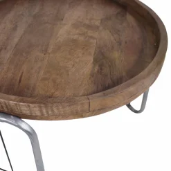 Made in Meubles Table basse gigogne industrielle en métal gris Chiara