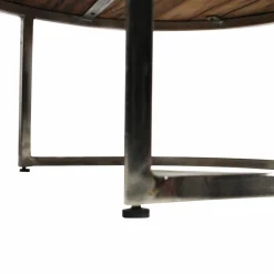Made in Meubles Table basse gigogne ronde en bois recyclé Milla