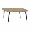 Made in Meubles Table basse losange en bois de manguier et métal Aimée