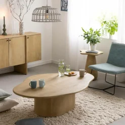 Made in Meubles Table basse nuage en bois de manguier Fable