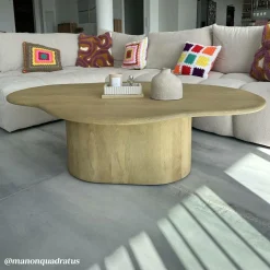Made in Meubles Table basse nuage en bois de manguier Fable