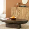 Made in Meubles Table basse ovale en bois de manguier Morana